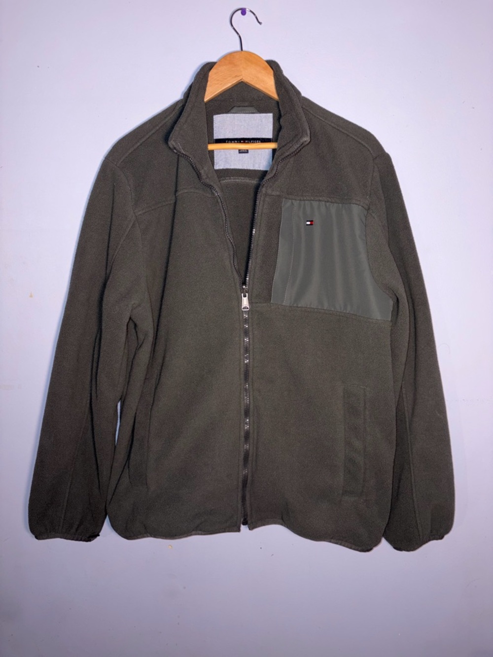 Tommy Hilfiger Gray Fleece Zip Jacket with Logo